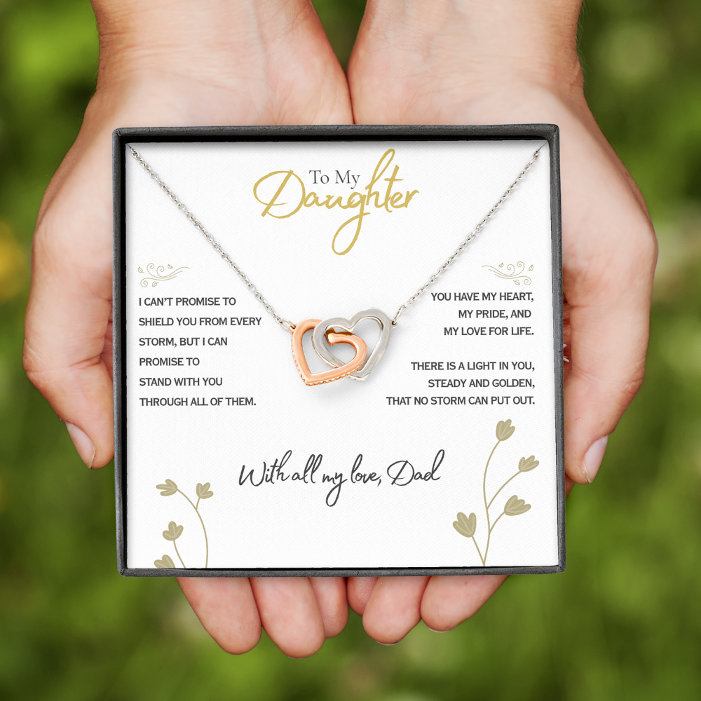 To My Daughter - Hearts Necklace Gift Set