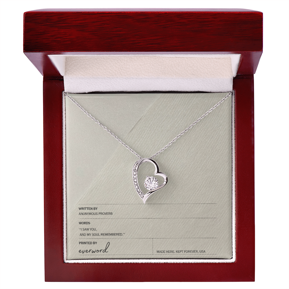 I saw you, and my soul remembered. - Everword Love Necklace