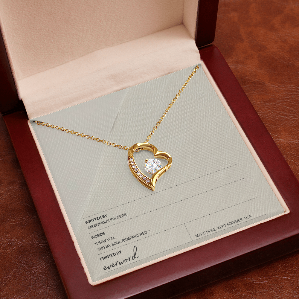 I saw you, and my soul remembered. - Everword Love Necklace