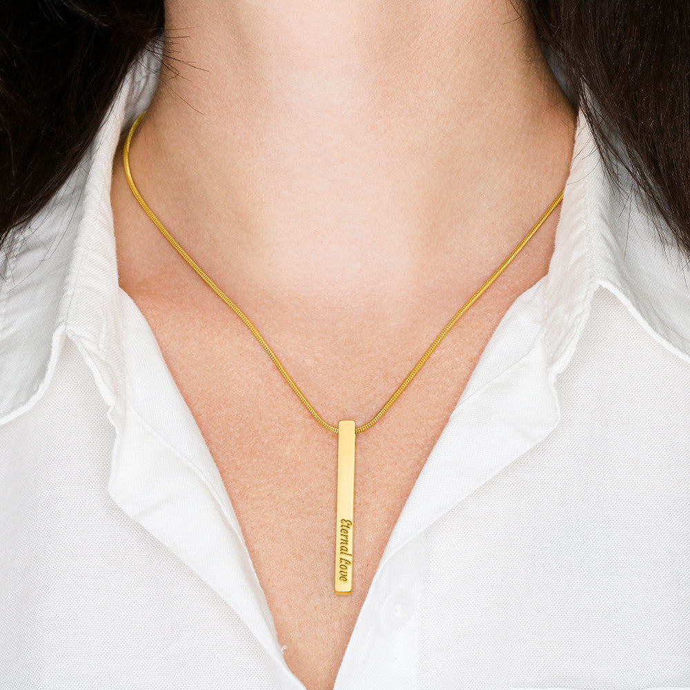 Baby Birthday 4 Sided Stick Necklace