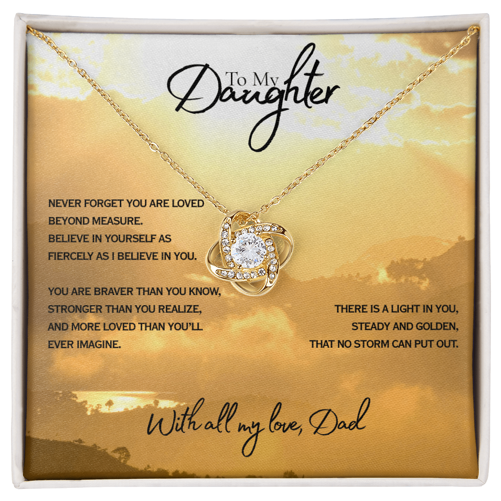 Golden Light -  Everword LoveKnot Necklace