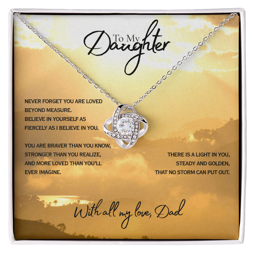 Golden Light -  Everword LoveKnot Necklace