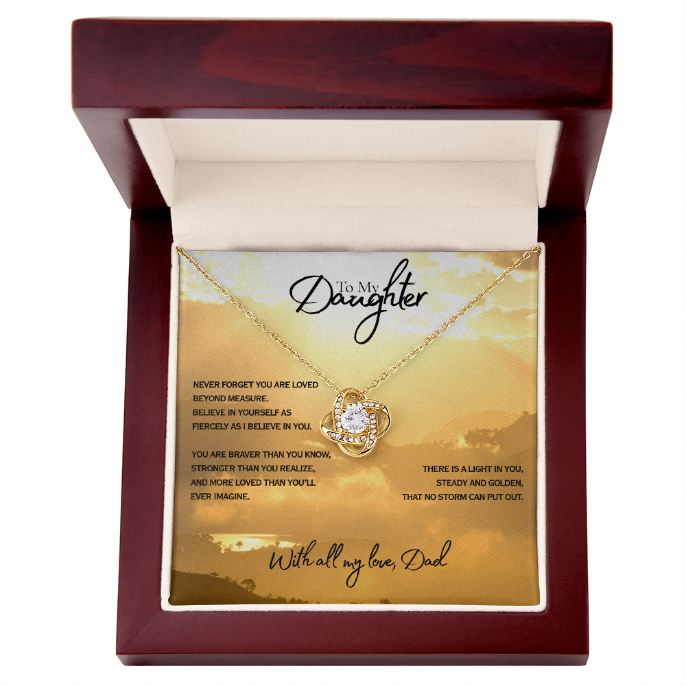 Golden Light -  Everword LoveKnot Necklace