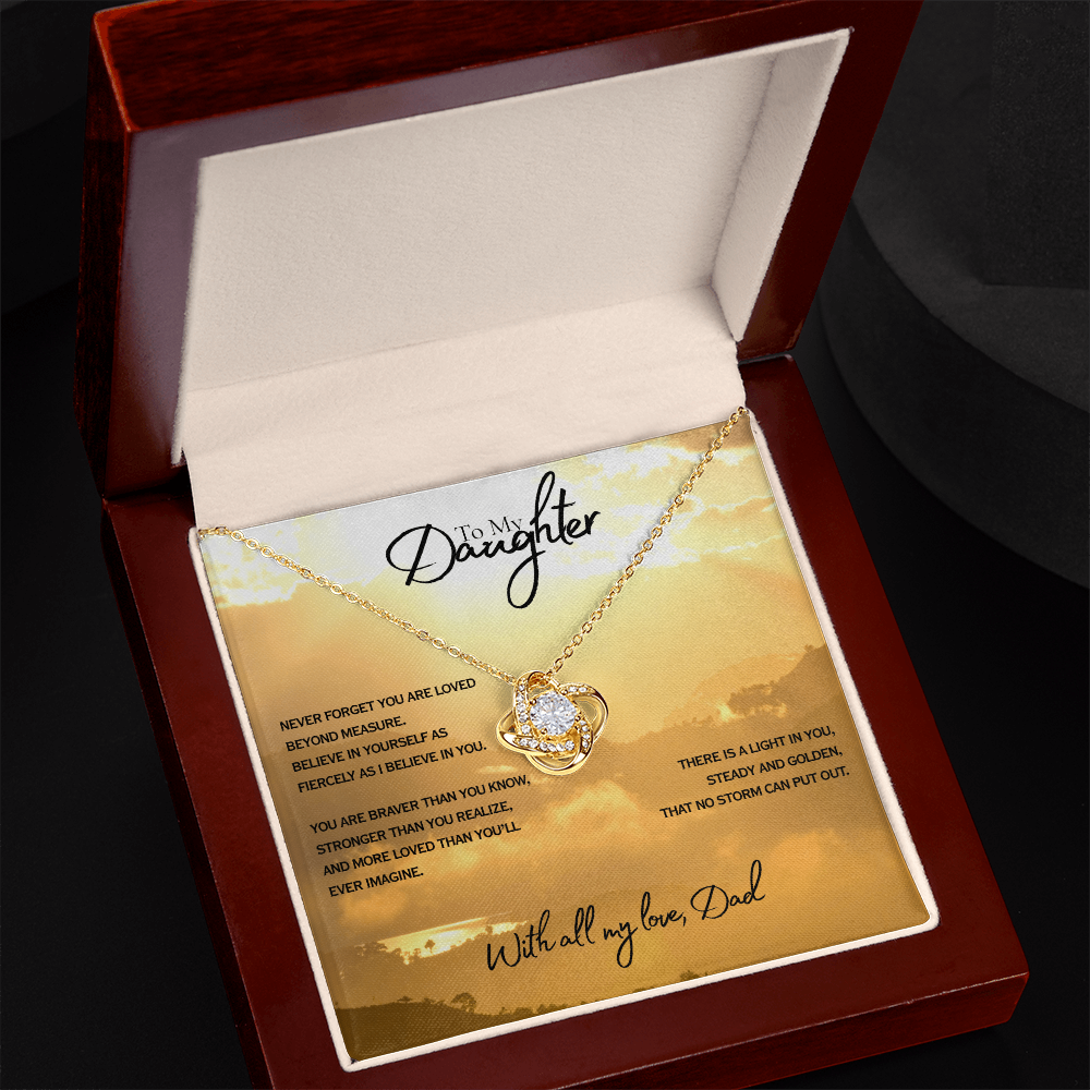 Golden Light -  Everword LoveKnot Necklace