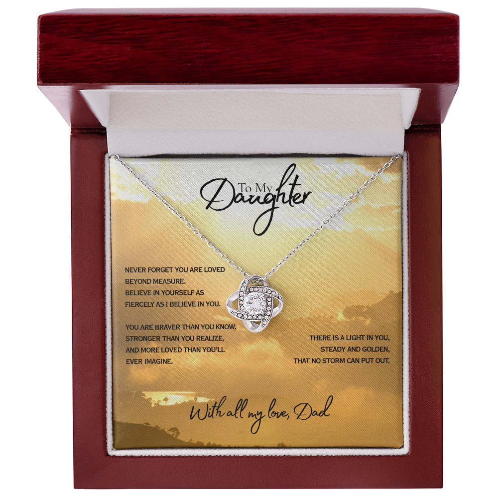 Golden Light -  Everword LoveKnot Necklace