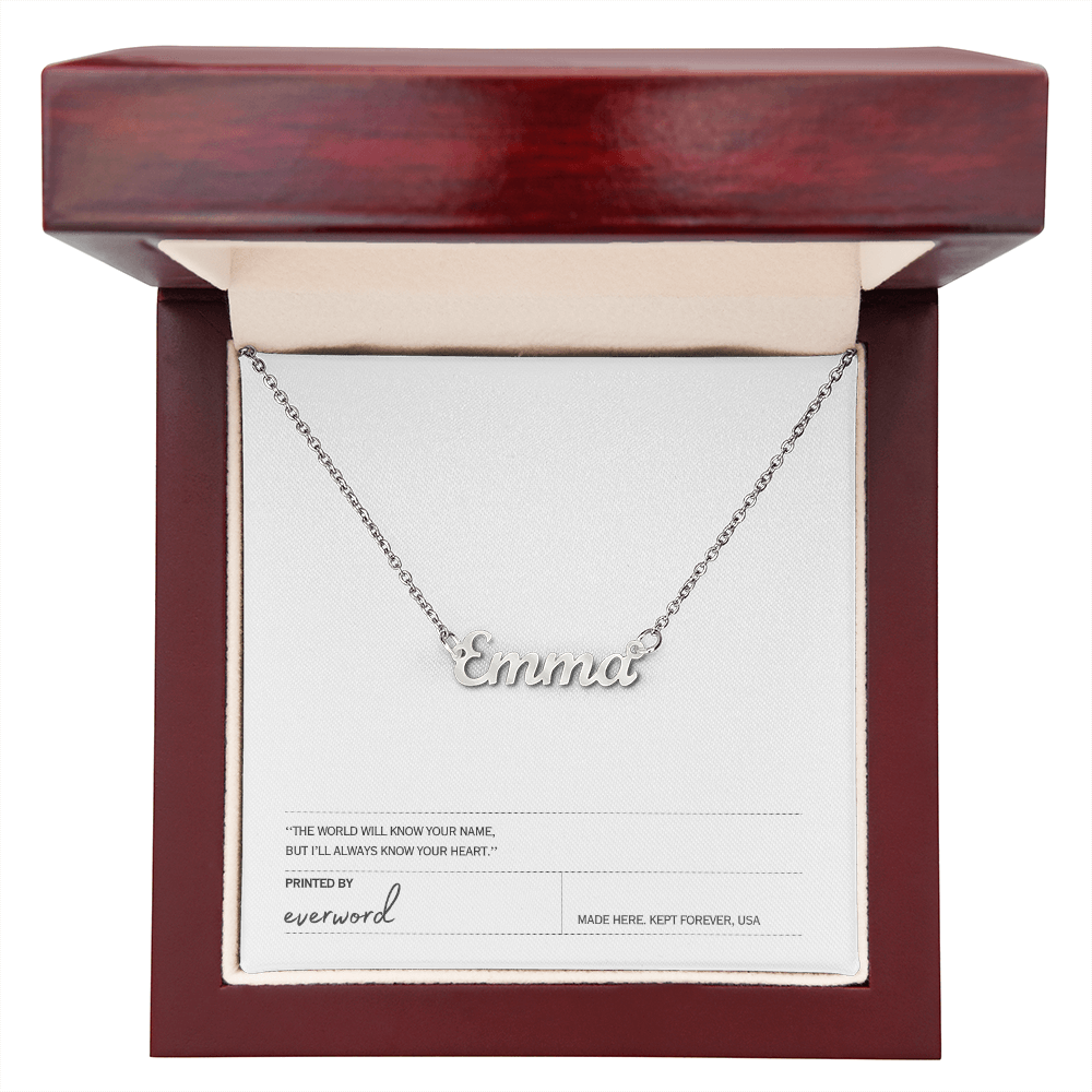 Custom name necklace - I'll always know your heart