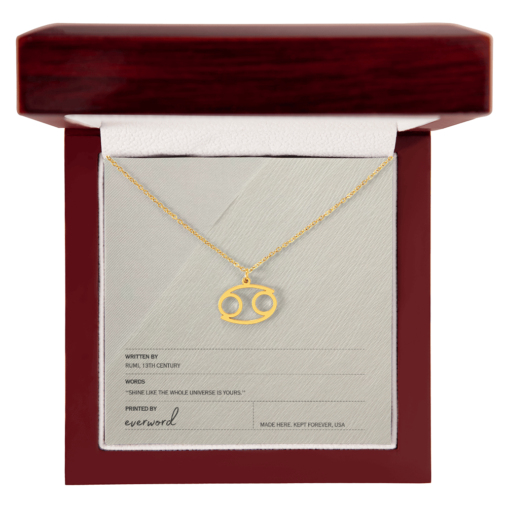 Shine like the whole universe is yours. - Rumi, Zodiac Necklace