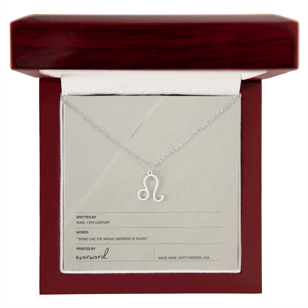 Shine like the whole universe is yours. - Rumi, Zodiac Necklace