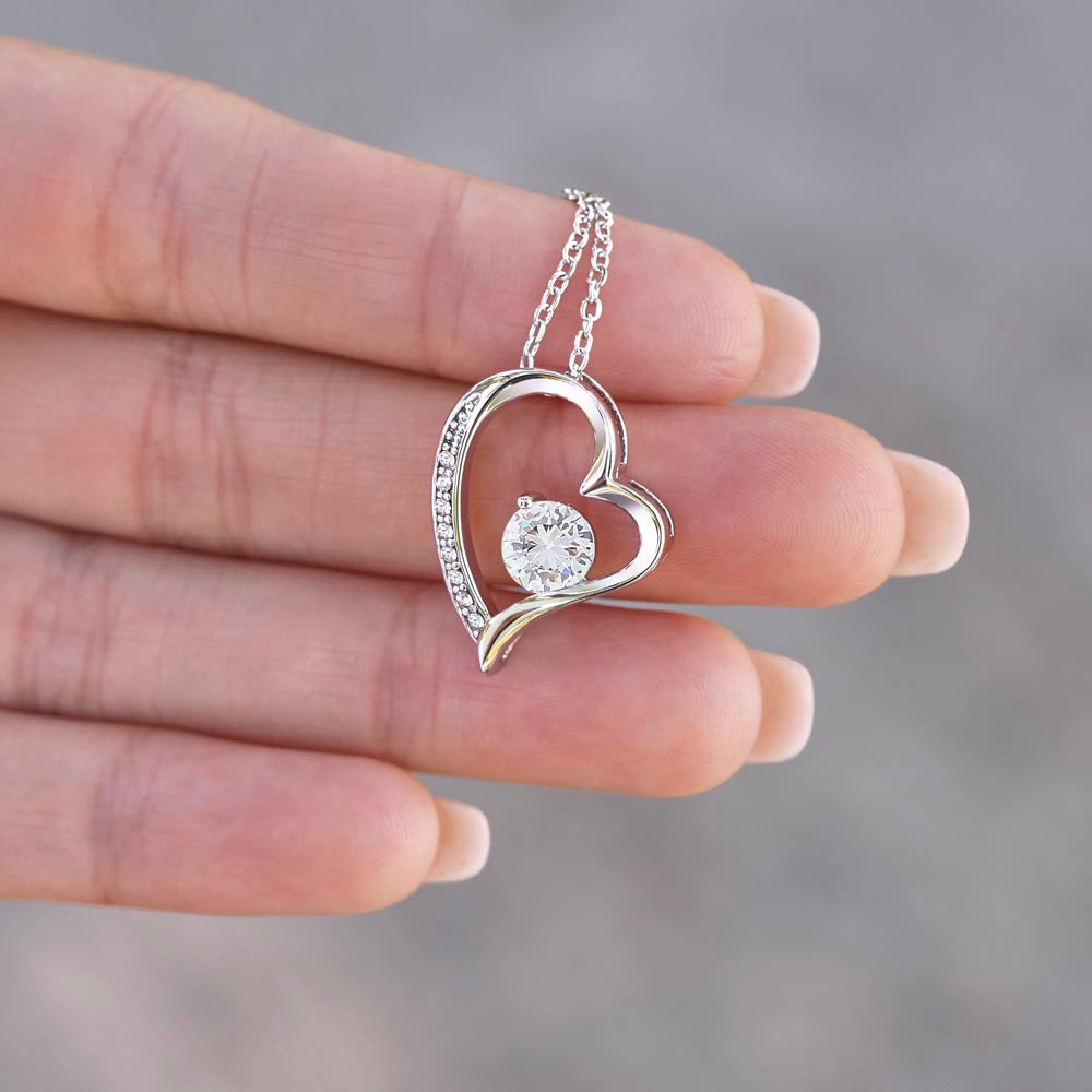 To My Daughter, Love Mom Heart Necklace