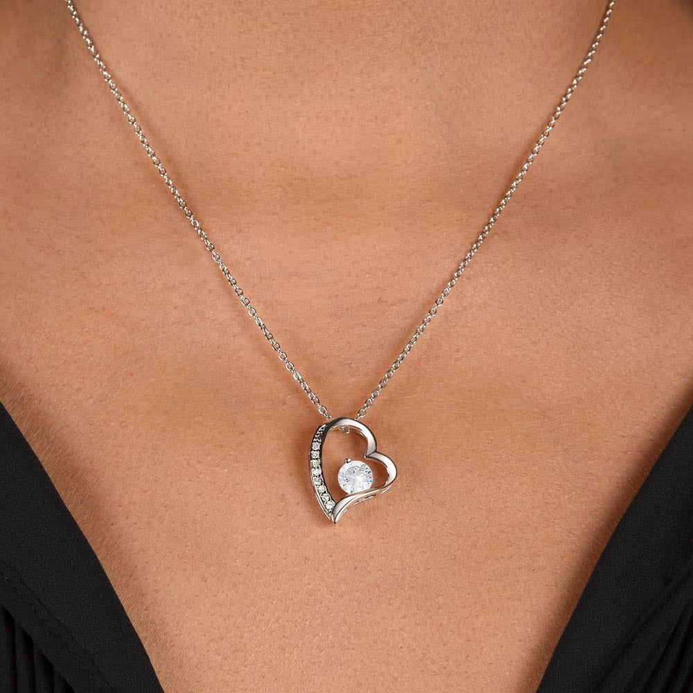 To My Daughter, Love Mom Heart Necklace